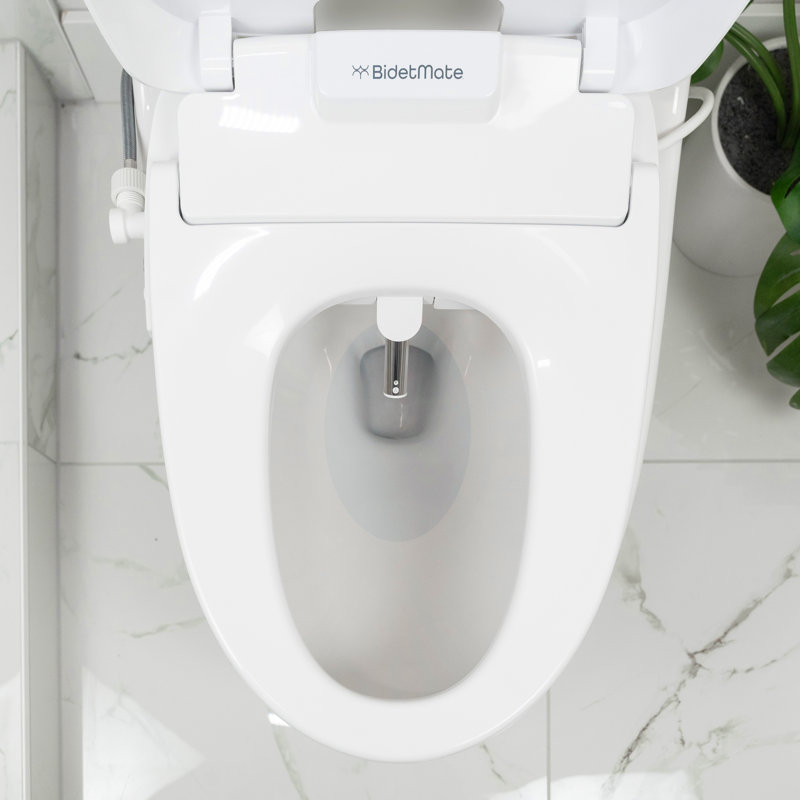 BidetMate 3500 Series Electric Bidet with Dryer, Heated Smart Toilet Seat with Automatic Opening and Closing Lid & Seat, Unlimited Heated Water, Remote, Warm Air Dryer, and Self-Cleaning - Elongated