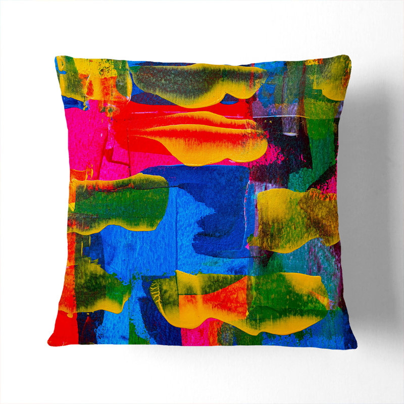 Abstract Square Throw Cushion, White, 55 x 55 cm