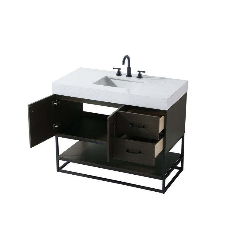 Meuble-lavabo simple 42 po, Brun moka