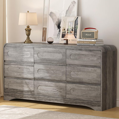 Commode courbée 9 tiroirs, gris