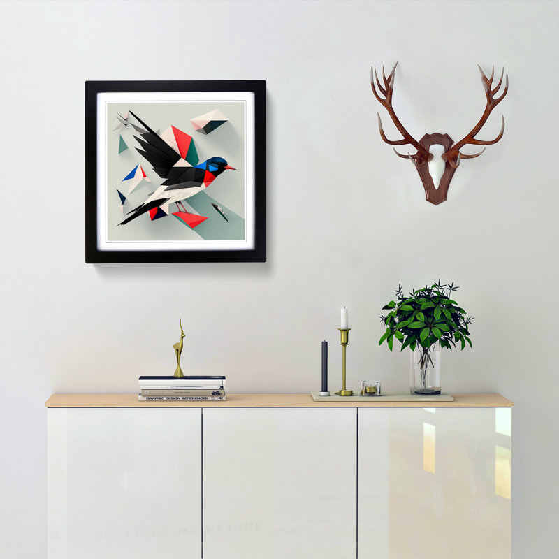 Swallow Suprematism - Framed Print, Black