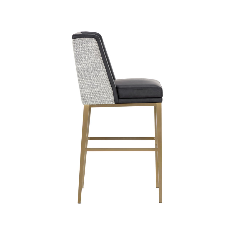 Alexandro Upholstered Stool with Metal Frame, Bar Stool (30" Seat Height)