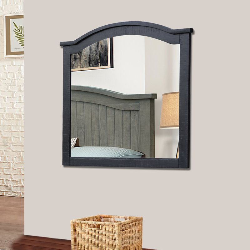 Epes Solid Wood Mirror, Vintage Black
