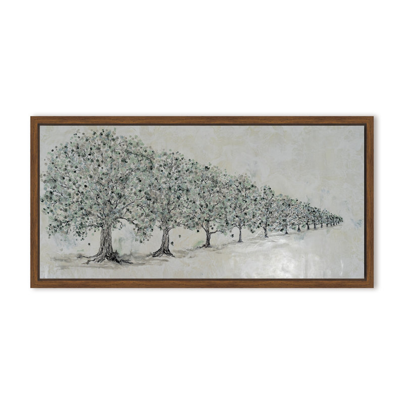 Nature Inspired "Renewal in Bloom" Canvas Wall Art By , 24" H x 48" W, Framed Print, Beige