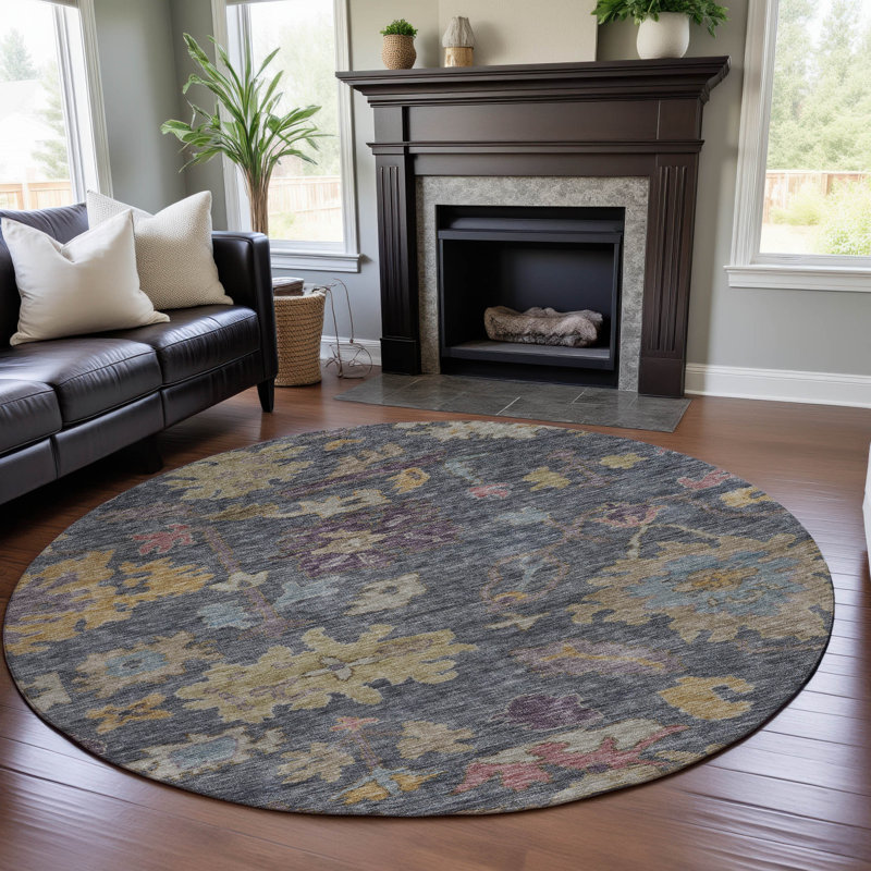 Tapis mondial de qualité supérieure lavable à la machine Konopka AMF1108, Rond 8 pi