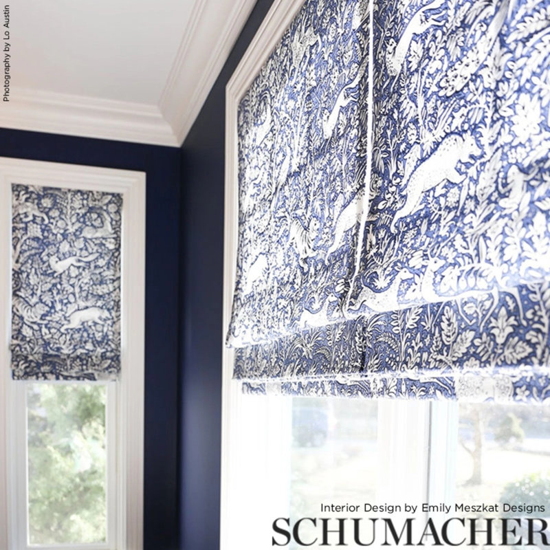 Khan's Park Fabric, Dark Blue