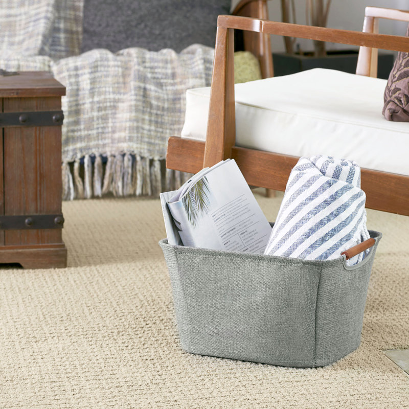 Fabric Storage Bin 1, Gray, 7.5" H x 13" W x 10" D