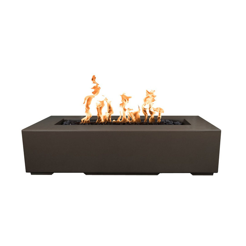 Regal Rectangle Concrete Smokeless Fire Pit, Chocolate, 13" H x 48" W x 24" D, Propane