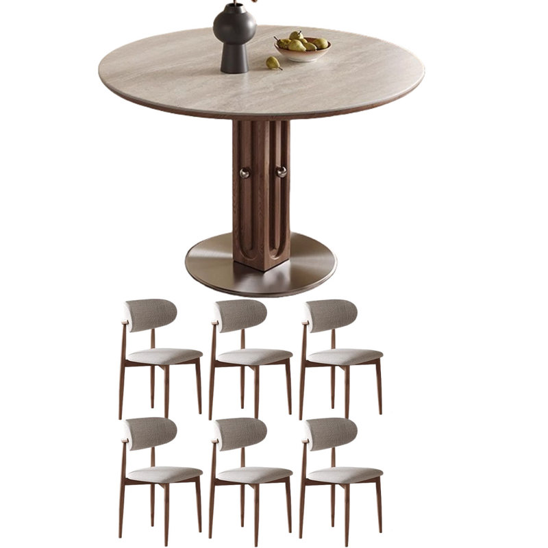 Table de salle à manger ronde moderne, base en acier inoxydable, H 29,5 po x L 39,4 po x l 39,4 po