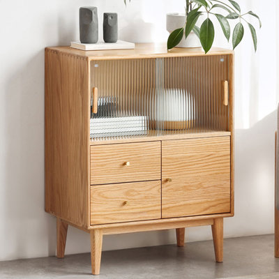 Modern Burlywood Solid Wood Sideboard