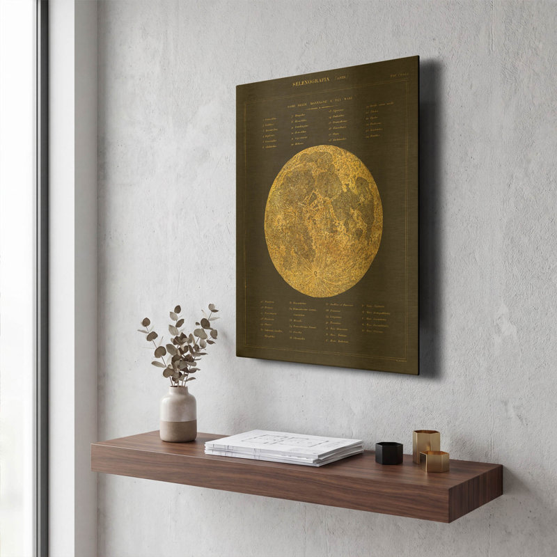 «Astronomical Chart I» par Wild Apple Portfolio, art mural en métal doré, 12 po x 16 po, 12"x16"