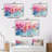 Pink Blue Pastel Patchwork - Abstract Collages Metal Wall Decor Set