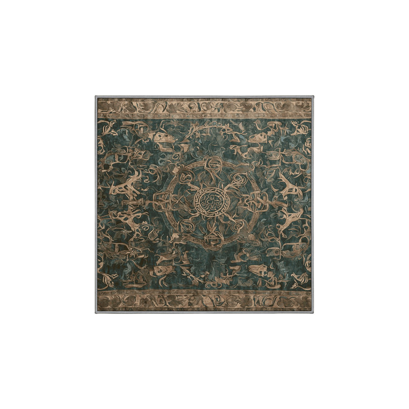 Machine Washable Brown Area Rug, Square 8'