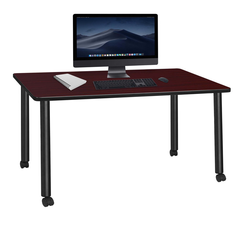 Regency Kee Mobile Desk, Mahogany/Black, 29" H x 66" W x 24" D