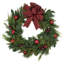Pre Lit Led Mixed Pine Wreath With Ribbon