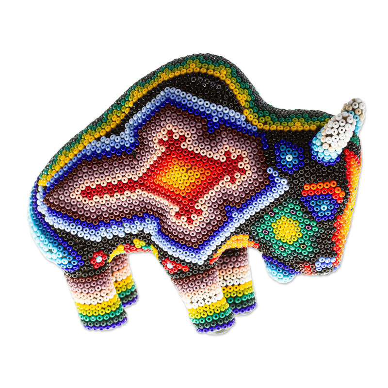 Figurine ilee noble bison huichol