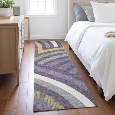 Tapis mid-century moderne lavable à la machine intérieur / extérieur Chantille ACN2467