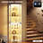 BROTTAR 71" Corner Display Cabinet with Glass Doors, 6 Tier Curio Cabinet with 3 LED Lights & Glass Shelves, Human Body Sensor, Showcase Display Case for Collectibles, White-1161503955