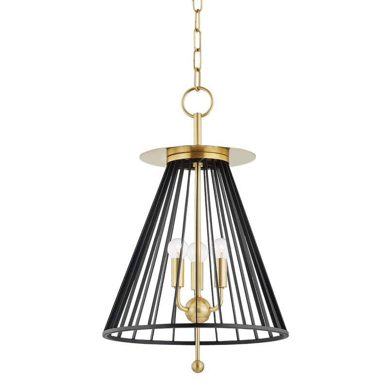 Cagney 3 - Light Pendant, Aged Brass/Black