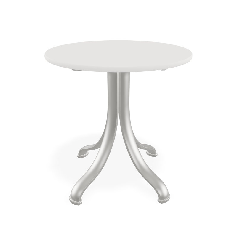 Outdoor Round Side Table, Brown/Snow