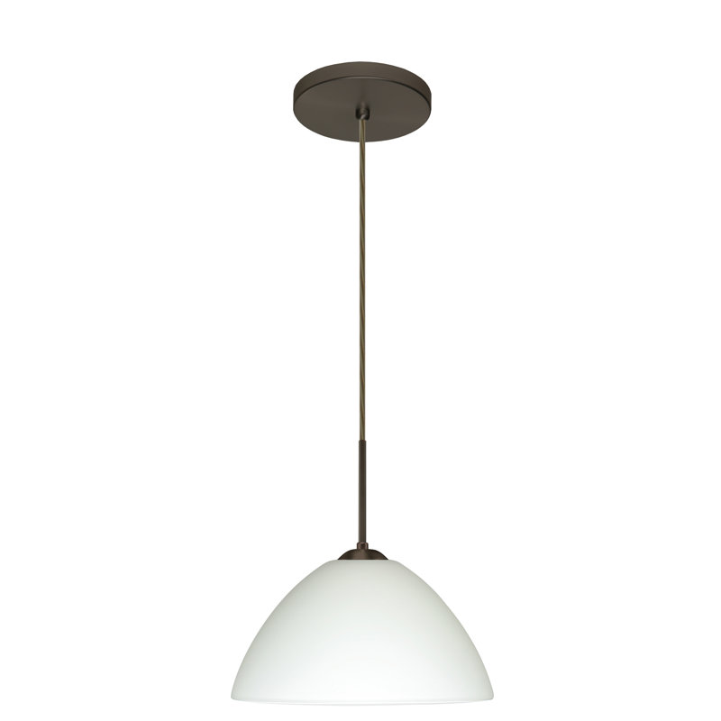 Tessa 1 - Light Single Pendant, Bronze, Opal Matte, Incandescent