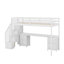 Structure de lit simple de taille mezzanine avec bureau intégré et tiroirs-693539120