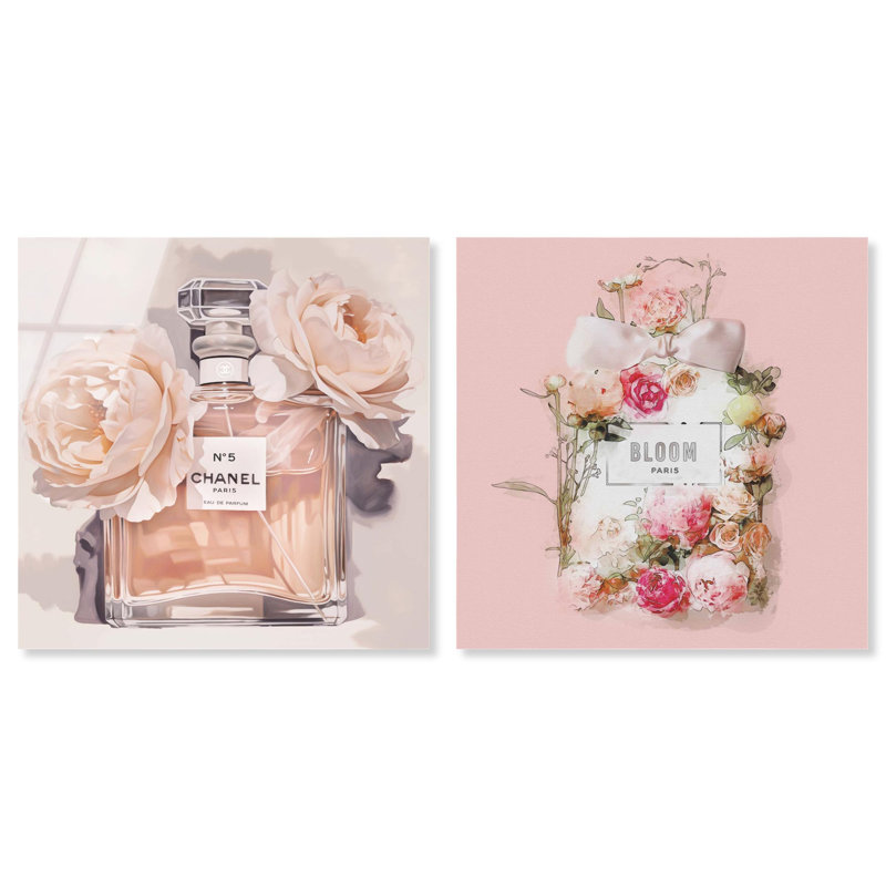 Blush Pink Whimsy Glam Art , H 24 po x l 48 po