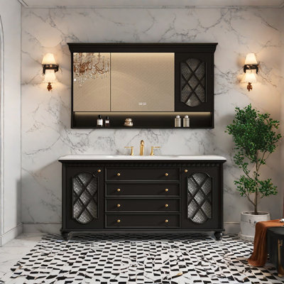 Armoire de salle de bain américaine rétro et simple