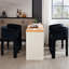 Tabourets de bar modernes de hauteur comptoir, tabourets de bar de 26 po avec dossier et accoudoirs, chaises de bar rembourrées pour la salle à manger de l'îlot de cuisine-763067770-757887072