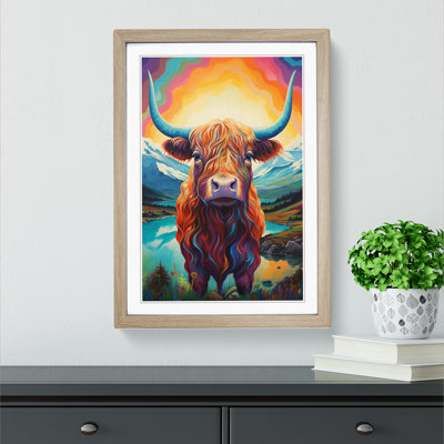 Highland Cow Futurism No.2 - Framed Print