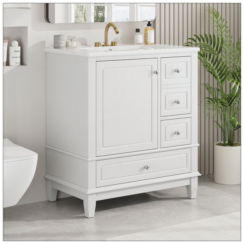 Meuble-lavabo 30 po avec lavabo, Blanc