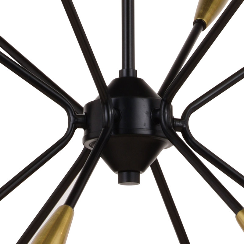 Luminaire suspendu Mid-Century Ellis 12L noir et laiton Ellis