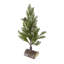Set Of 2, 13.5" Christmas PVC Tree On Wood Base With Snow