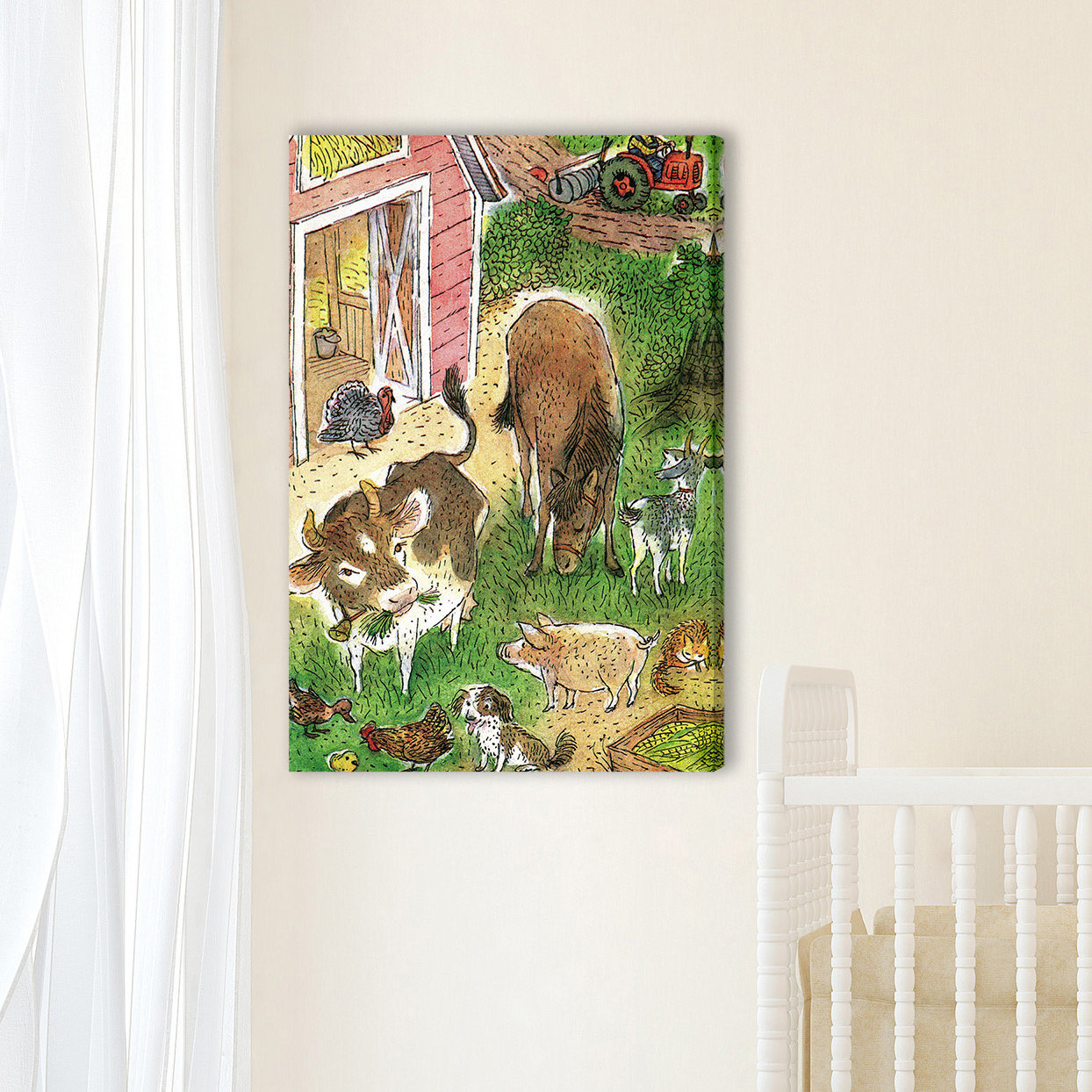 Zoomie Kids 'Farm Animals' Print on Wrapped Canvas | Wayfair