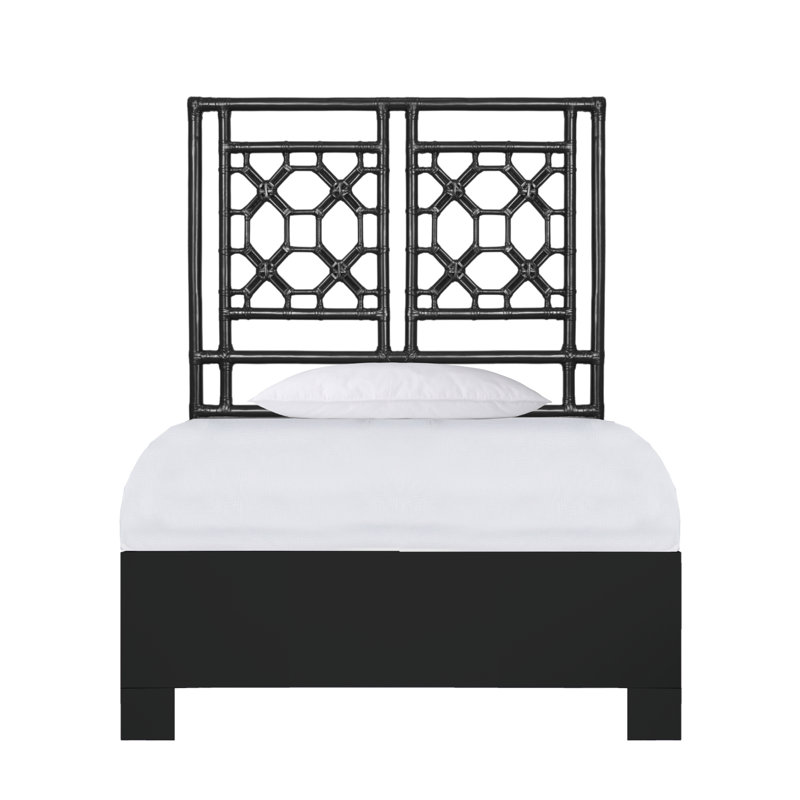 Lattice Back Standard Bed, Black, Twin XL