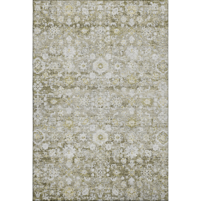 Tapis taupe Cerrito lavable à la machine de qualité supérieure, Rectangle 10 pi x 14 pi