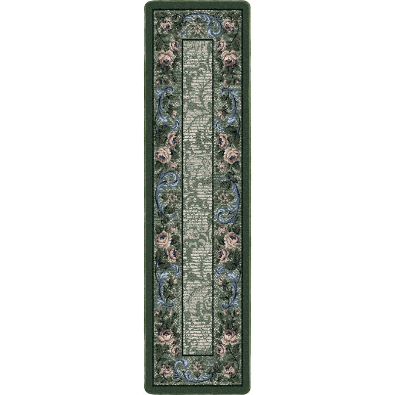 Tapis péridot damassé rose Innovations, Tapis de couloir 2 pi 1 po x 7 pi 8 po