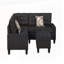 Canapé modulaire 6 pièces, noir-125924068
