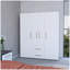White All-In-One 2-Door Armoire