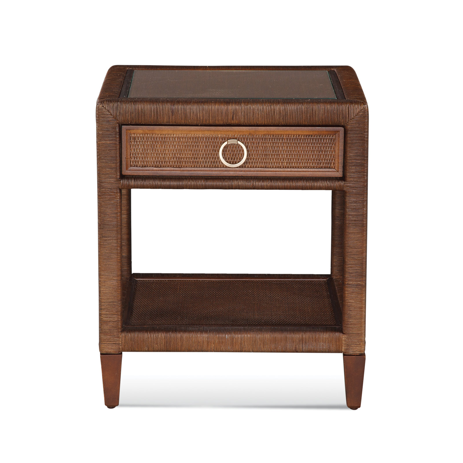 Warwick 1-Drawer Nightstand, Hazel, Satin Brass