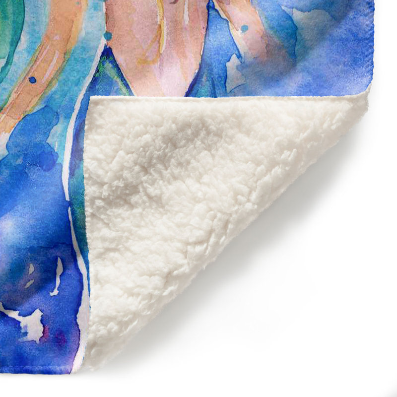 Couverture en sherpa doux de sirène lune voeu, l 51 po x L 60 po