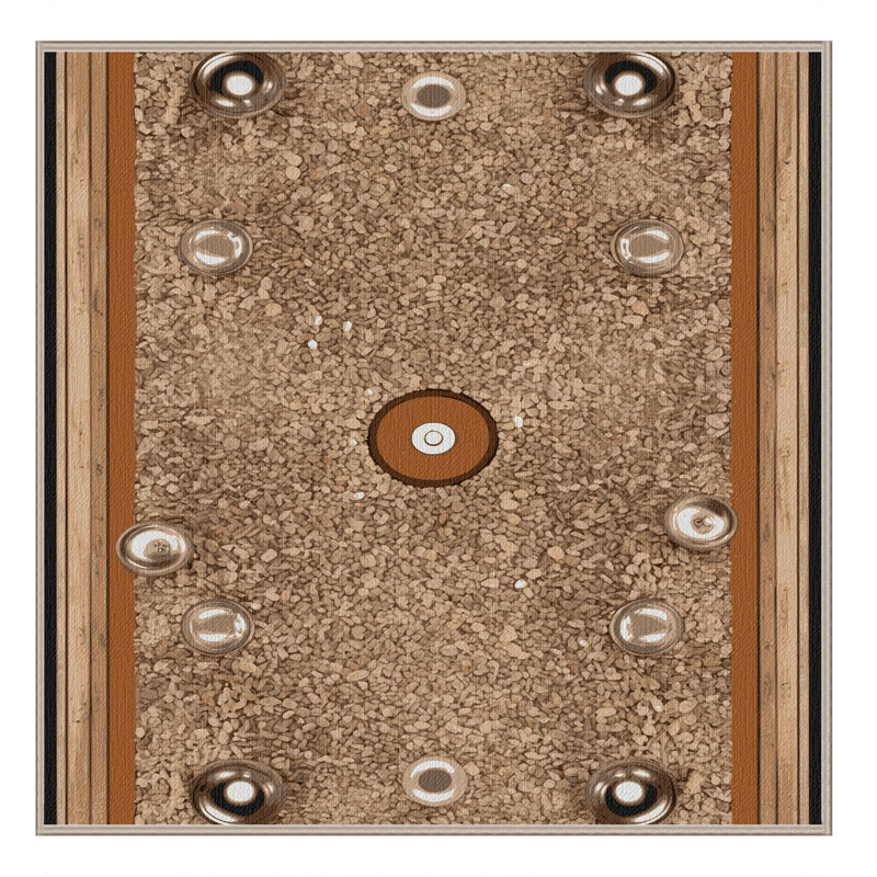  Washable Petanque Sports Area Rug, Carré 5 pi