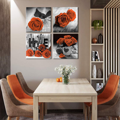 4 Piece Wrapped Canvas Wall Art