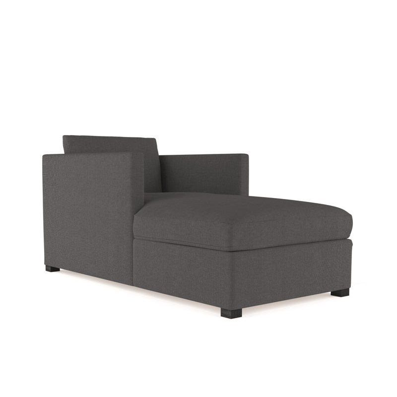 Chaise longue Madison, Ébène, Cuir rétro albâtre