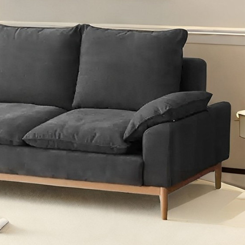 Nordic simple solid wood fabric sofa, Dark Gray