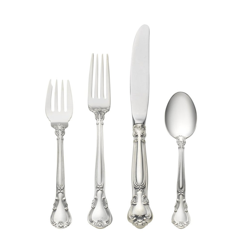 Chantilly 4 Piece Sterling silver Flatware Set, Service for 1
