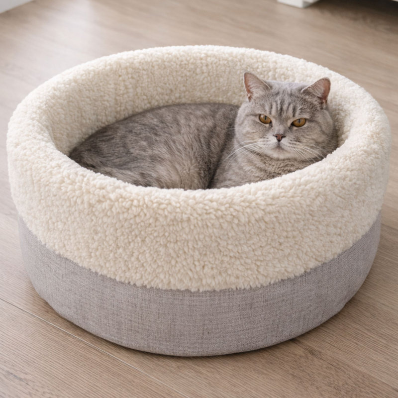 Lit pour animal de compagnie, Crème / gris clair