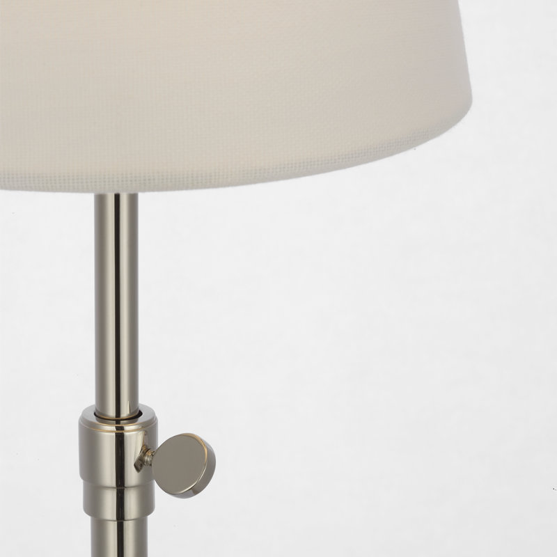 Thomas O'Brien Bryant 27" Adjustable Cordless Table Lamp with Linen Shade, Silver