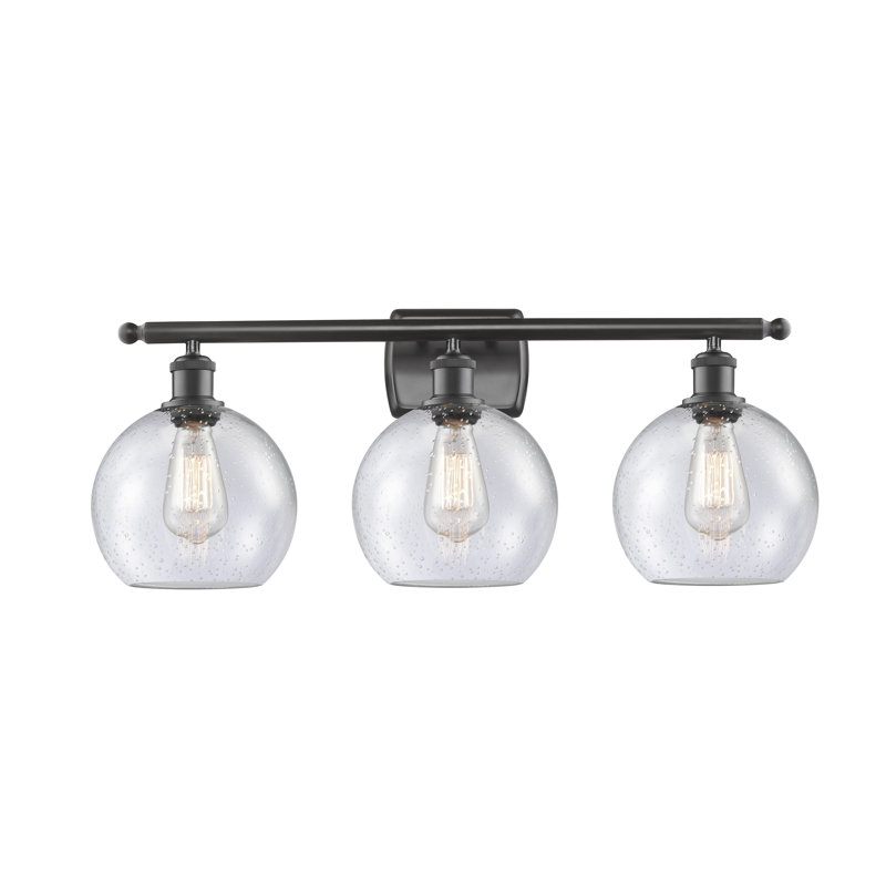 Baptista 3 - Light Dimmable Vanity Light, Oil Rubbed Bronze, Cased Matte White Seedy, No Bulb Included