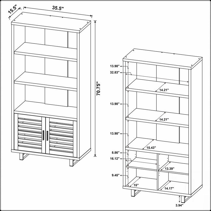 Bibliothèque à 3 tablettes Rodger